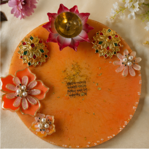 Handcrafted Resin Pooja Thali for Festivals & Rituals