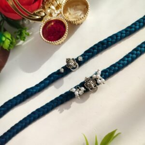Handmade Traditional  Designer Rakhi | Braided Thread Rakhi with Pearl Wor